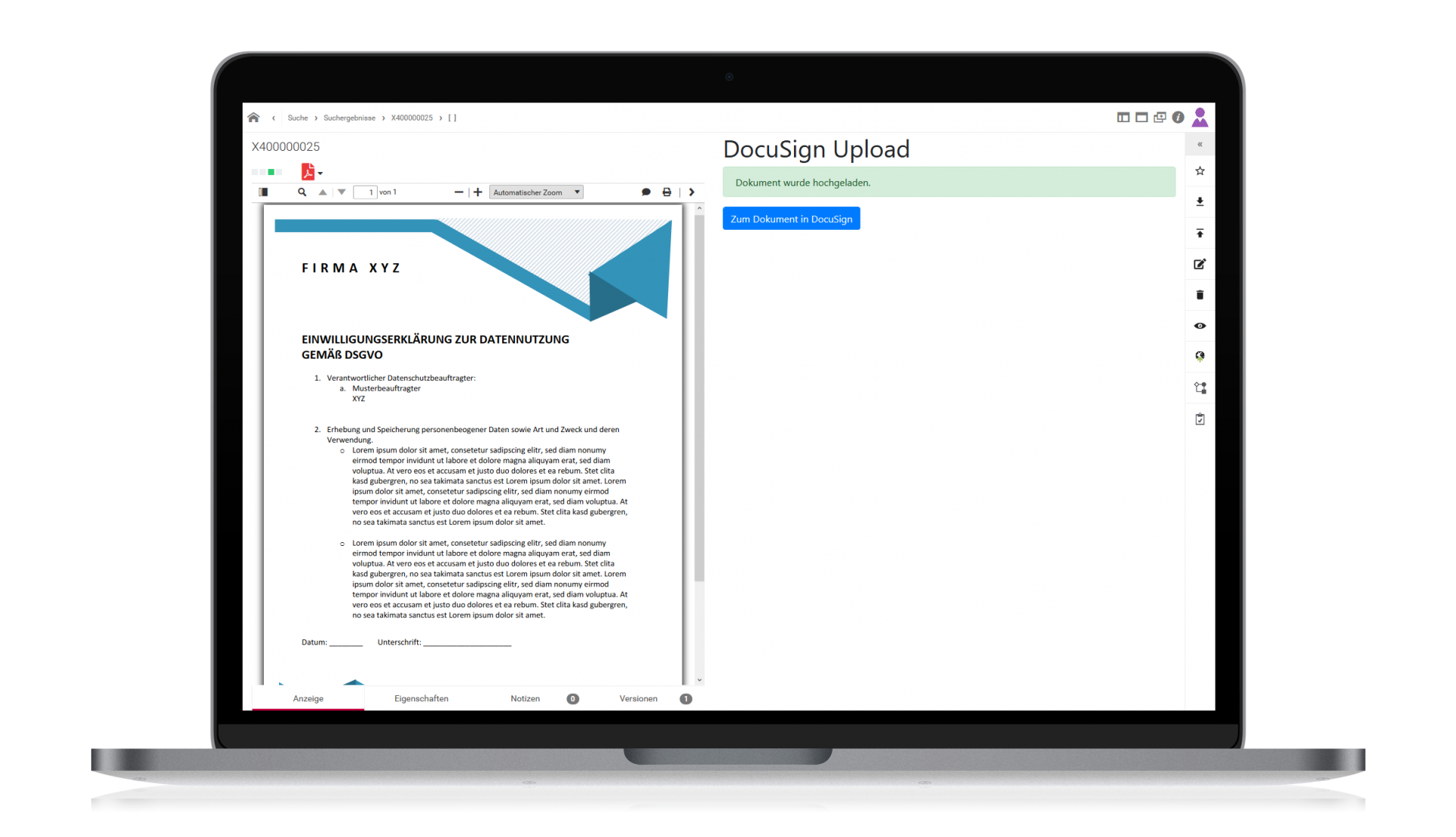 Integrazione d.velop documents con DocuSign