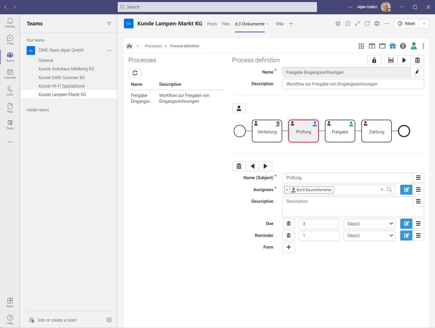 Integrazione Microsoft Teams e d.velop documents